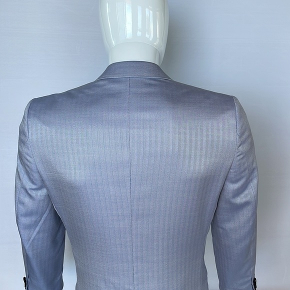 Versace Light Blue Herringbone Sport Jacket 48 Euro Short - Picture 13 of 14